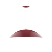 Montclair Light Works PEB439-55-C21-L14 - 24&#34; Axis Half Dome LED Pendant, white cord with canopy, Barn Red