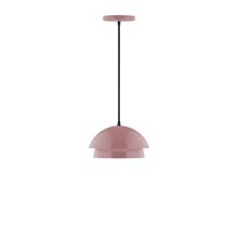 Montclair Light Works PEBX445-20-C16-L10 - 10&#34; Nest LED Pendant, navy mini tweed fabric cord with canopy, Mauve