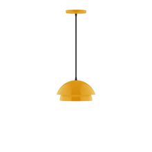 Montclair Light Works PEBX445-21-C20-L10 - 10&#34; Nest LED Pendant, white fabric cord with canopy, Bright Yellow