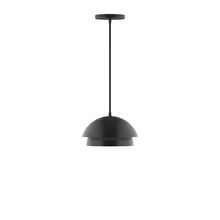 Montclair Light Works PEBX445-41-C20-L10 - 10&#34; Nest LED Pendant, white fabric cord with canopy, Black