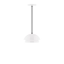 Montclair Light Works PEBX445-44-C12-L10 - 10&#34; Nest LED Pendant, gray fabric cord with canopy, White