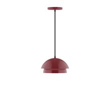 Montclair Light Works PEBX445-55-C21-L10 - 10&#34; Nest LED Pendant, white cord with canopy, Barn Red