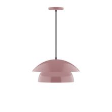 Montclair Light Works PEBX446-20-C12-L12 - 16" Nest LED Pendant, gray fabric cord with canopy, Mauve