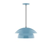 Montclair Light Works PEBX446-54-C21-L12 - 16&#34; Nest LED Pendant, white cord with canopy, Light Blue