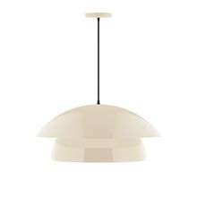 Montclair Light Works PEBX447-16-C26-L13 - 24&#34; Nest LED Pendant, ivory fabric cord with canopy, Cream