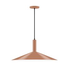 Montclair Light Works PEBX478-19-C24-L10 - 24&#34; Stack Shallow Cone LED Pendant, cool tweed fabric cord with canopy, Terracotta