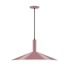 Montclair Light Works PEBX478-20-C22-L10 - 24&#34; Stack Shallow Cone LED Pendant, white and gray dot fabric cord with canopy, Mauve