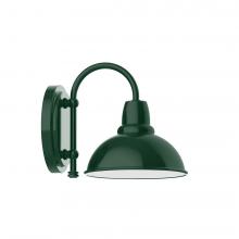 Montclair Light Works SCB105-42-L10 - 8&#34; Cafe shade, wall mount sconce, Forest Green