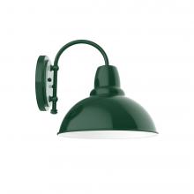 Montclair Light Works SCC106-42-W12-L12 - 12&#34; Cafe shade, wall mount sconce with wire grill, Forest Green