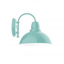 Montclair Light Works SCC106-48-W12-L12 - 12&#34; Cafe shade, wall mount sconce with wire grill, Sea Green