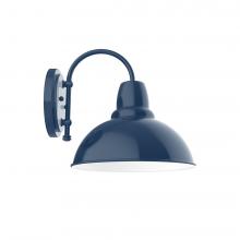 Montclair Light Works SCC106-50-W12-L12 - 12&#34; Cafe shade, wall mount sconce with wire grill, Navy