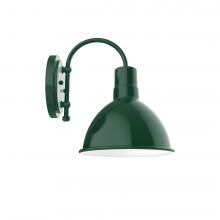 Montclair Light Works SCC115-42-W10-L12 - 10&#34; Deep Bowl shade wall mount sconce with wire grill, Forest Green