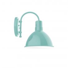 Montclair Light Works SCC115-48-W10-L12 - 10&#34; Deep Bowl shade wall mount sconce with wire grill, Sea Green