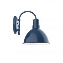 Montclair Light Works SCC115-50-W10-L12 - 10&#34; Deep Bowl shade wall mount sconce with wire grill, Navy