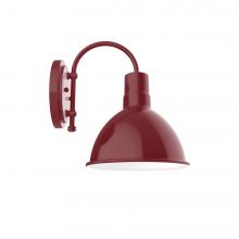 Montclair Light Works SCC115-55-W10-L12 - 10&#34; Deep Bowl shade wall mount sconce with wire grill, Barn Red