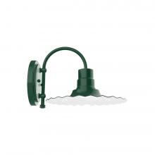 Montclair Light Works SCC158-42-G05 - 12&#34; Radial shade, wall mount sconce with clear glass and guard, Forest Green