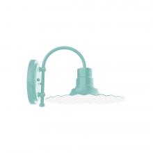 Montclair Light Works SCC158-48-G05 - 12&#34; Radial shade, wall mount sconce with clear glass and guard, Sea Green