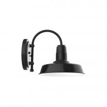 Montclair Light Works SCC181-41-G05 - 10&#34; Warehouse shade, wall mount sconce with clear glass and guard, Black