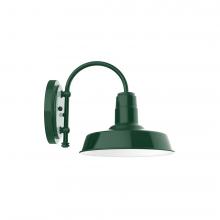 Montclair Light Works SCC181-42-G05 - 10&#34; Warehouse shade, wall mount sconce with clear glass and guard, Forest Green