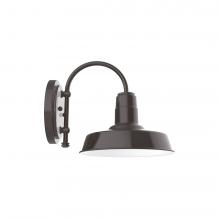 Montclair Light Works SCC181-51-G06 - 10&#34; Warehouse shade, wall mount sconce with Frosted Glass and guard, Architectural Bronze