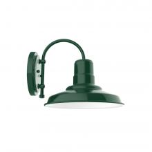 Montclair Light Works SCC182-42-W12-L12 - 12&#34; Warehouse shade wall mount sconce with wire grill, Forest Green