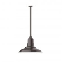 Montclair Light Works STA182-51-L12 - 12&#34; Warehouse shade, stem mount LED Pendant with canopy, Architectural Bronze