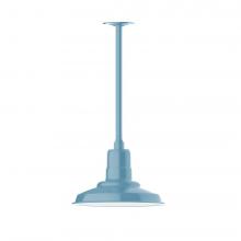 Montclair Light Works STA182-54-L12 - 12&#34; Warehouse shade, stem mount LED Pendant with canopy, Light Blue