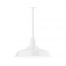 Montclair Light Works STB186-44-L14 - 20&#34; Warehouse shade, stem mount LED Pendant with canopy, White