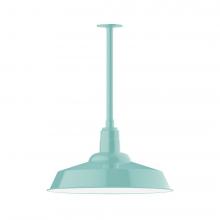 Montclair Light Works STB186-48-T36-L14 - 20&#34; Warehouse shade, stem mount LED Pendant with canopy, Sea Green