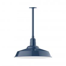 Montclair Light Works STB186-50-T36-L14 - 20&#34; Warehouse shade, stem mount LED Pendant with canopy, Navy