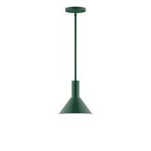 Montclair Light Works STGX451-42-L10 - 8&#34; Stack Mini Cone LED Stem Hung Pendant, Forest Green