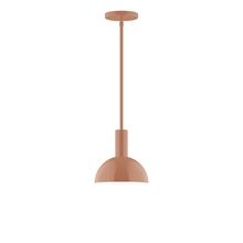 Montclair Light Works STGX456-19-L10 - 8&#34; Stack Mini Dome LED Stem Hung Pendant, Terracotta