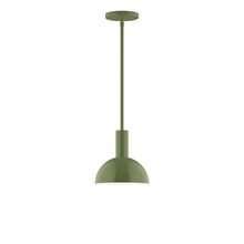 Montclair Light Works STGX456-22-L10 - 8&#34; Stack Mini Dome LED Stem Hung Pendant, Fern Green