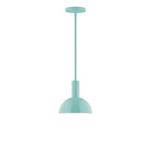 Montclair Light Works STGX456-48-L10 - 8&#34; Stack Mini Dome LED Stem Hung Pendant, Sea Green