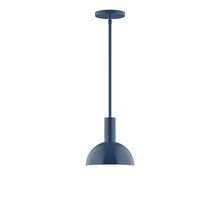 Montclair Light Works STGX456-50-L10 - 8&#34; Stack Mini Dome LED Stem Hung Pendant, Navy