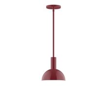 Montclair Light Works STGX456-55-L10 - 8&#34; Stack Mini Dome LED Stem Hung Pendant, Barn Red