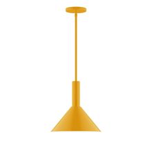 Montclair Light Works STGX466-21-L12 - 12&#34; Stack Cone LED Stem Hung Pendant, Bright Yellow