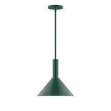 Montclair Light Works STGX466-42-L12 - 12&#34; Stack Cone LED Stem Hung Pendant, Forest Green