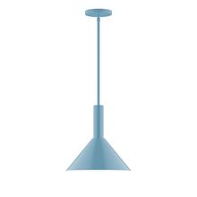 Montclair Light Works STGX466-54-L12 - 12&#34; Stack Cone LED Stem Hung Pendant, Light Blue