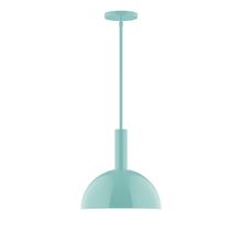 Montclair Light Works STGX471-48-L12 - 12&#34; Stack Dome LED Stem Hung Pendant, Sea Green