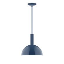 Montclair Light Works STGX471-50-L12 - 12&#34; Stack Dome LED Stem Hung Pendant, Navy