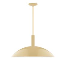 Montclair Light Works STGX477-17-L14 - 24&#34; Stack Half Dome LED Stem Hung Pendant, Ivory