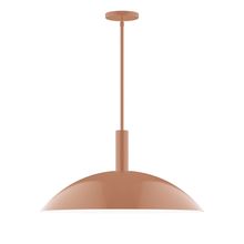 Montclair Light Works STGX477-19-L14 - 24&#34; Stack Half Dome LED Stem Hung Pendant, Terracotta