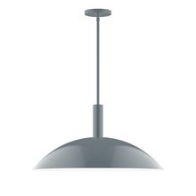 Montclair Light Works STGX477-40-L14 - 24&#34; Stack Half Dome LED Stem Hung Pendant, Slate Gray