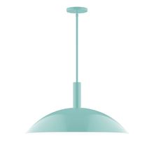 Montclair Light Works STGX477-48-L14 - 24&#34; Stack Half Dome LED Stem Hung Pendant, Sea Green