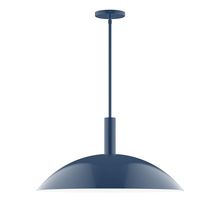 Montclair Light Works STGX477-50-L14 - 24&#34; Stack Half Dome LED Stem Hung Pendant, Navy