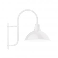 Montclair Light Works WMF109-44-W18-L13 - 18&#34; Cafe shade LED Wall Mount sconce with wire grill, White