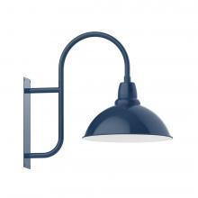Montclair Light Works WMF109-50-W18-L13 - 18&#34; Cafe shade LED Wall Mount sconce with wire grill, Navy