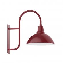 Montclair Light Works WMF109-55-W18-L13 - 18&#34; Cafe shade LED Wall Mount sconce with wire grill, Barn Red