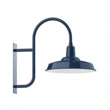 Montclair Light Works WMF185-50-W18-L13 - 18&#34; Warehouse shade, LED Wall Mount light with wire grill, Navy